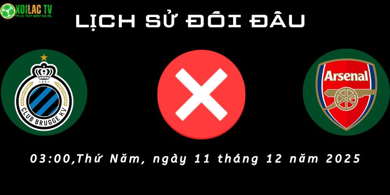 Lịch sử đối đầu Club Brugge vs Arsenal Lịch sử đối đầu Club Brugge vs Arsenal